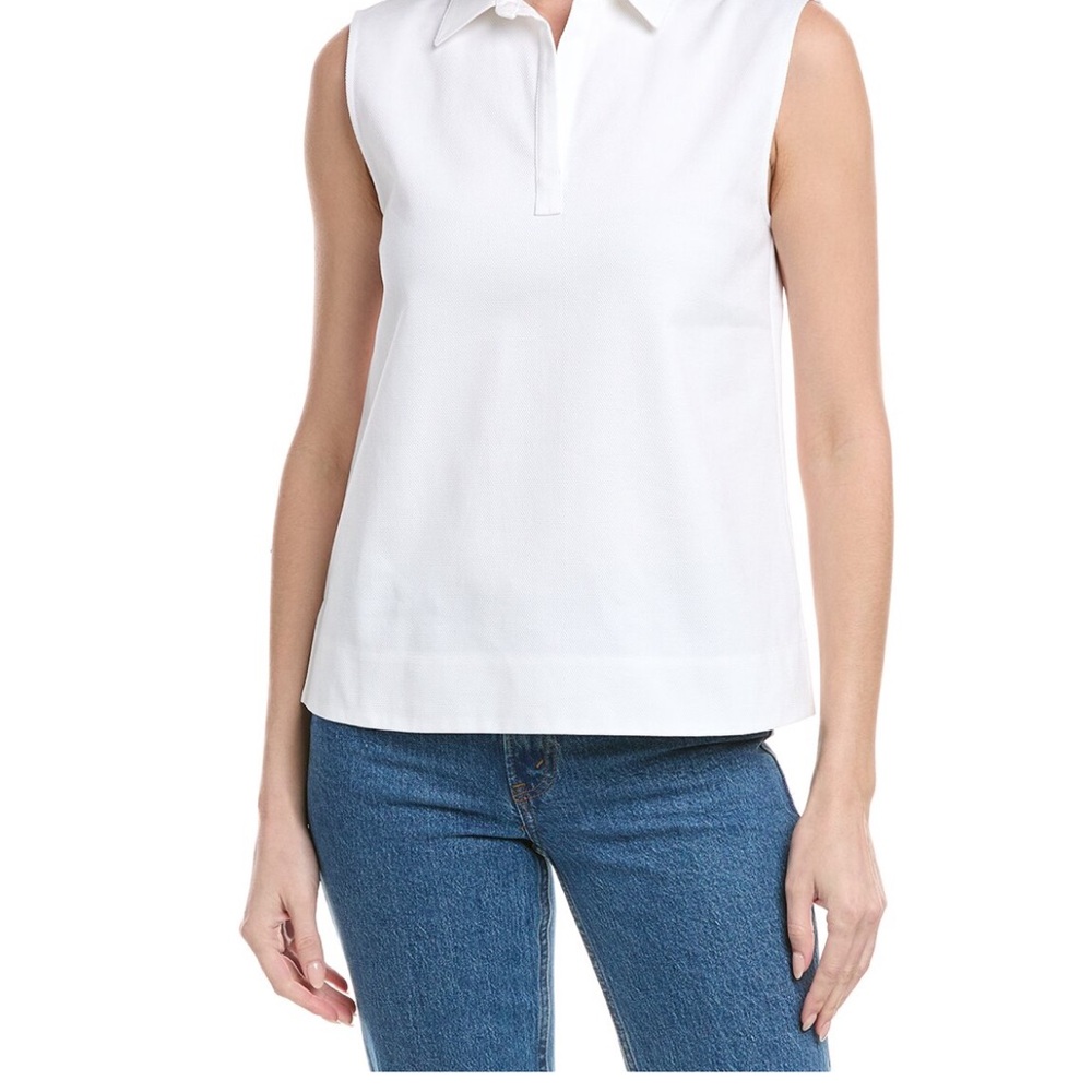 NWT Theory Sleeveless White Collared Top size Large